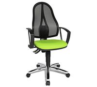 Topstar Point 60 Net Chaise de Bureau Ergonomique avec accoudoirs Fixes A1 Tissu Vert Pomme/Noir