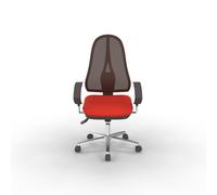 Topstar Siège bureau OPEN POINT DELUXE Tissu Rouge Maille Noir Hauteur réglable - Accoudoir Roulette