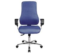 Topstar | Siège de Bureau pivotant avec accoudoirs | Hauteur Dossier 600 mm | Habillage Bleu