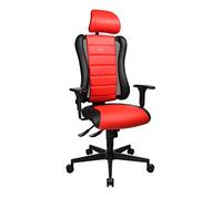 Topstar Sitness RS Chaise de Bureau avec accoudoirs et appuie-tête en Tissu Rouge/Noir 60 x 68 x 139 cm