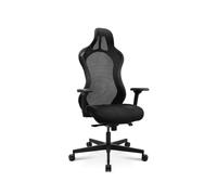 TOPSTAR Sitness RS Sport Plus Chaise de Bureau Gaming en Microfibre avec accoudoirs Noir avec Coussin Lombaire