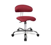 Topstar ST290W51 Sitness 40 Tabouret Rotatif Ergonomique avec Dossier et Housse en Tissu Rouge