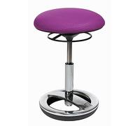 Topstar SU49BR0 Sitness Bob Tabouret en Aluminium Poli avec Anneau Repose Pieds Poli et revêtement en Tissu