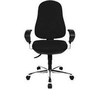 Topstar Chaise opérateur Support SY – accoudoirs anneau pivotant, acier plaqué chrome noir