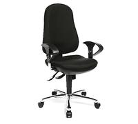 TOPSTAR Support SY Chaise opérateur accoudoirs en forme d'anneau pivotant polyester, acier plaqué chrome noir