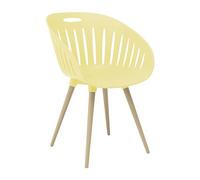 TOPSTAR T2023 Outdoor Lot de 2 Sets de Table pour l'extérieur en hêtre - Chêne teinté/Coque Jaune