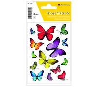 TopStick 1338 Autocollantes avec des motifs de papillons (70 stickers, papier, mat) auto-adhésives, étiquettes décoratives pour cadeau, anniversaires, lettres, albums photos, agendas, colorés
