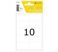 TopStick 1352 Étiquettes multi-usages (19 x 40 mm, 5 feuilles, papier, mat) auto-adhésives, autocollantes universelles permanente pour l'inscription manuelle, 50 étiquettes adhésives, blanc