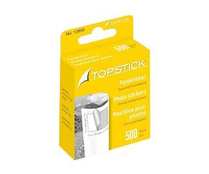 TopStick 13900 Adhésifs Photos, 500 Pièces, Bandes Adhésives Double Face pour Album Photo, Scrapbook, Livre d'Or, Livre Photo, Tampons Adhésifs pour Photos en Boîte Distributrice, Blanc