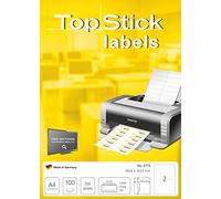TopStick Labels Pack de 200 étiquettes universelles autocollantes 199,6×143,5 mm Blanc imprimables