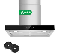 Topstrong 60 cm mural 400 m3/h A +++ LED contrôle tactile ventilateur extracteur en acier inoxydable silencieux 52 dB hotte de cuisine