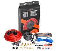 TOPSTRONGGEAR Kit d'ampli 4 GA - Kit de câblage d'amplificateur AWG pour caissons de basses de voiture, système audio, kit d'installation complet avec câble d'alimentation de 6,1 m, câbles RCA