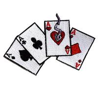 topt mili ecusson as Pique Trefle Coeur Carreau Poker Carte thermocollant 10x6cm patche Badge Biker Moto