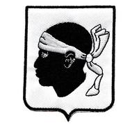 topt rasta ecusson brodé Corse Corsica Blason ile de beauté armoirie Drapeau Region heraldique thermocollant 8x5,5cm