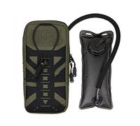 TOPTACPRO Pochette d'Hydratation Tactique avec Vessie 1L Universelle pour Sac d'Hydratation à Eau 1L Poche d'Hydratation Molle Découpée au Laser 500D Nylon (Ranger Green)