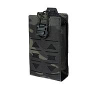 TOPTACPRO Pochette Radio Tactique Étui Radio Molle pour Étui Radio Baofeng 148/152 MPU5 Pochette de Chargeur pour Talkie-Walkie avec Cordon Élastique en 500D Nylon (Multi-Camo Black)