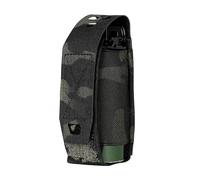 TOPTACPRO Support Molle pour Lampe de Poche Pochette à Chargeur Pochettes Tactiques Flashbang Pochettes d'outils Portables Multi-usages 500D Nylon (Multi-Camo Black)