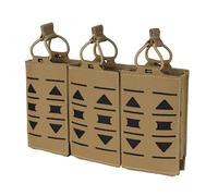 TOPTACPRO Triple Pochettes de Chargeurs Molle Sacs de MagazinesPorte-Revues à Dessus Ouvert Pochette à Outils Tactique 500D Nylon (Coyote Brown)