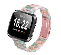 TopTen Bracelet de montre compatible avec montre connectée Fitbit Versa 2/Versa/Versa Lite/Versa édition spéciale, bracelet fin en résine, accessoire de rechange réglable, E, Sangle