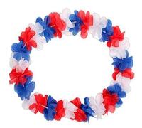 TopTen Collier hawaïen, Collier DE Fleurs Chine 45 cm diamètre, Bleu/Blanc/Rouge, 100cm Long, Coupe du Monde, Football, Produits pour Les Fans