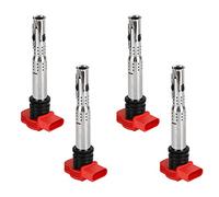 Topteng 4PC Bobine d'allumage 06E905115D, Kit de bobines 06E905115E, Rouge 1.8T 2.0T Module d'allumage, Fit pour Audi A3 A4 A5 A6 Q5 TT, Fit pour VW Golf Jetta Passat Touran, Fit pour Skoda Octavia