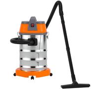 Topteng Stainless Steel Vacuum Cleaner with 8HP Peak Horsepower 3200W, 35L Container, 45 ft Reach, 3 Filters, 2-in-1 Nozzle, Suction Blowing Dual Purpose, for Home Pet Hair Dust Liquid Cleaning