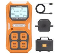 TopTes Guard-156 Détecteur 4 en 1 pour H2S, CO, Lie et O2, Triple Alarme (visuel, Vibration, sonore), réponse Rapide 0,5 s, Design Pratique et Anti-poussière pour sécurité au Travail et à Domicile