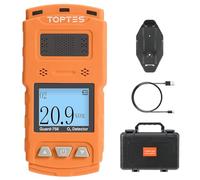 TopTes Guard-756 Moniteur O2 Amélioré, Détecteur D’oxygène, Réponse en 0,5s, Rechargeable, Alarmes par Vibration, Visuelle & Sonore, Résistant À La Poussière et Aux Explosions, pour Travail et Maison