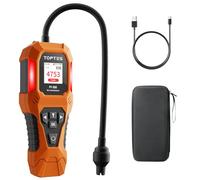 TopTes PT-356 Détecteur de gaz Rechargeable avec col de Cygne de 25 cm, Plage 0-20% LEL, système d’Alarme Triple, détecteur de Fuite de gaz à Double Affichage pour méthane, Butane, Propane