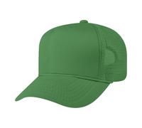 TOPTIE 5 Panel Trucker Hat Mesh Back Snapback Hat with Braid for Men & Women-Kelly Green