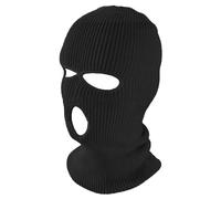 TOPTIE Cagoule à 3 trous double tricot, Balaclava Masque de ski coupe-vent respirant pour homme et femme