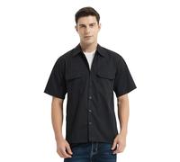 TOPTIE Chemise de travail à manches courtes pour homme Col droit Uniforme utilitaire Résistant aux taches et aux rides