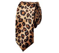 TopTie Cravate léopard étroite unisexe 5 cm, accessoires léopard marron taille unique