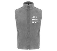 TOPTIE Gilet Polaire Personnalisé Survêtement Personnel Uniforme Volontaire Gilet Full Zip Sans Manches avec 4 Poches pour Hommes