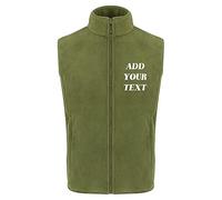 TOPTIE Gilet Polaire Personnalisé Survêtement Personnel Uniforme Volontaire Gilet Full Zip Sans Manches avec 4 Poches pour Hommes