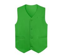 TOPTIE Gilets sans manche Homme Gilet de Costume avec Boutons unisexe pour commis de supermarché et bénévole, Vert, 3XL