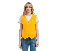 TOPTIE Gilets sans manche Homme Gilet de Costume avec Boutons unisexe pour commis de supermarché et bénévole, Jaune, 3XL