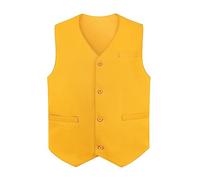 TOPTIE Gilets sans manche Homme Gilet de Costume avec Boutons unisexe pour commis de supermarché et bénévole, Jaune, XXL