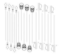 TOPTIE Lot de 20 Pics à Cocktail, brochettes d'apéritif en Acier Inoxydable de 10,2 cm, Cure-Dents décoratifs de fête