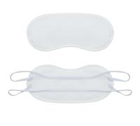 TOPTIE Lot de 4 Masques de sommeil en polyester, Masque élastique pour les yeux, Bandeau pour dormir, travail, voyage, étude, 8,9 cm de large x 19,5 cm de long - Blanc