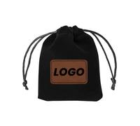 TOPTIE Lot de 50 Pochettes rectangulaires en Cuir Marron Clair avec Cordon de Serrage, Pochettes en Velours avec Logo imprimé, Emballage Cadeau 6x8 Pouces