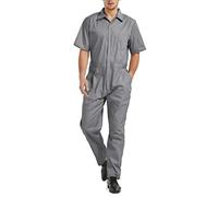 TOPTIE Salopette de Travail Homme, Combinaison de Travail d’été à Manches Courtes, Vêtements de travail poids léger avec taille élastique