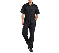TOPTIE Salopette de Travail Homme, Combinaison de Travail d’été à Manches Courtes, Vêtements de travail poids léger avec taille élastique