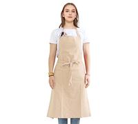 TOPTIE Tablier de cuisine unisexe en coton doux Couleur unie pour maison et jardin
