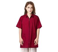 TOPTIE Veste de coupe de cheveux en nylon pour salon de coiffure, Blouse de barbier Chemise de travail pour toilettage pour chien Cape de coiffeur avec fermeture éclair