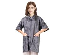 TOPTIE Veste de coupe de cheveux en nylon pour salon de coiffure, Blouse de barbier Chemise de travail pour toilettage pour chien Cape de coiffeur avec fermeture éclair