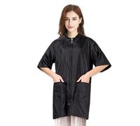 TOPTIE Veste de coupe de cheveux en nylon pour salon de coiffure, Blouse de barbier Chemise de travail pour toilettage pour chien Cape de coiffeur avec fermeture éclair