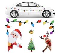 Toptime Decoration Noel Voiture, 22 Pièces Aimant Noel Voiture Réfléchissant avec Ampoule, Fils, Père Noël, Renne, Arbre de Noël, Aimant Frigo Decoration Noel pour Portes Garages, Boîtes à Lettres
