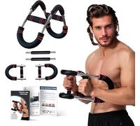 TOPtoper Twister Arm Trainer, équipement d'entraînement de poitrine réglable, équipement d'exercice des bras pour homme, équipement d'entraînement musculaire des avant-bras (rouge, 27,2 à 36,3 kg)