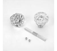 ToPToToo Boutons de porte d'intérieur en verre, bouton de porte de rechange de style ancien, boutons de porte en cristal vintage, boutons de porte à mortaise antique, finition nickel brossé